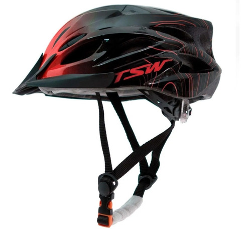 Capacete Ciclismo Tsw Raptor 3 Led Cor Vermelho Tamanho G