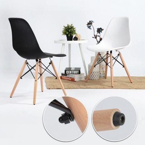 Imagen 5 de 5 de Sillas Eames 6 Pzs Oficina Comedor Blanco