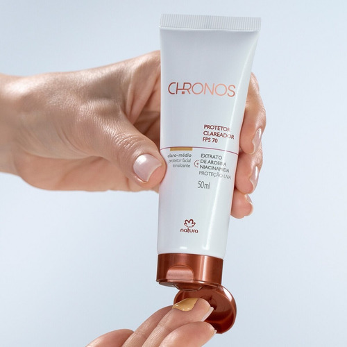 Clareador Facial Fps 70 Chronos Claro Médio 50ml Momento De Aplicação Dia/noite Tipo De Pele Todo Tipo De Pele