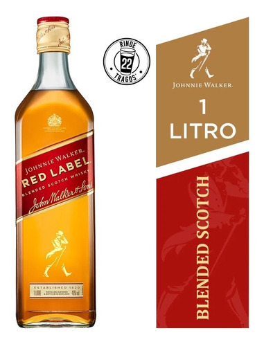 Imagen 1 de 1 de Whisky Johnnie Walker Red Label 1 Litro