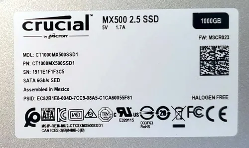 Disco s lido interno Crucial CT1000MX500SSD1 1TB Parcelamento