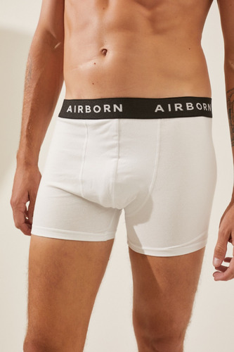 Boxer Liso Blanco Hombre Airborn