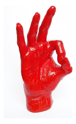 Escultura Mão - Gesto Ok - 5 Cores - Resina