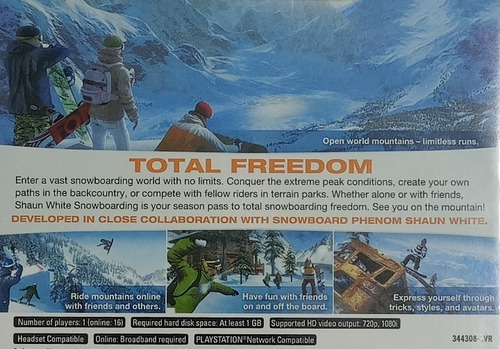Shaun White Snow Boarding Para Ps3 (Usado)