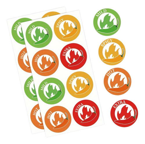80pcs Adesivos Apimentados Com Rótulos De Comida Picante