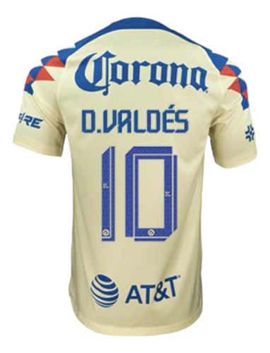 Jersey Local Playera Diego Valdés 10 Azul Crema 2023/2024