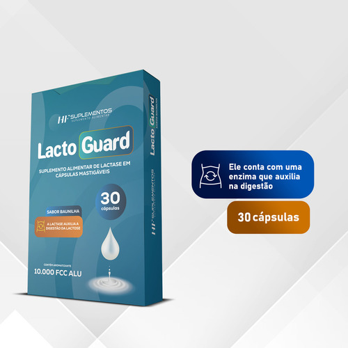 10x Lacto Guard 30 Caps Mastigável Sabor Baunilha Hf