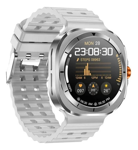 Reloj Smartwatch S7 Ultra Hd Monitoreo De Salud Integral Plateado Milanese Blanco Plateado