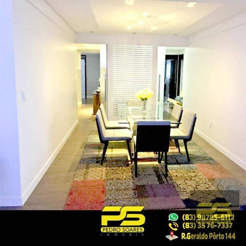 Apt. Alto Padrão C/ 4 Dormitórios À Venda, 203 M² Por R$ 840.000 - Manaíra - João Pessoa/pb - Ap1957