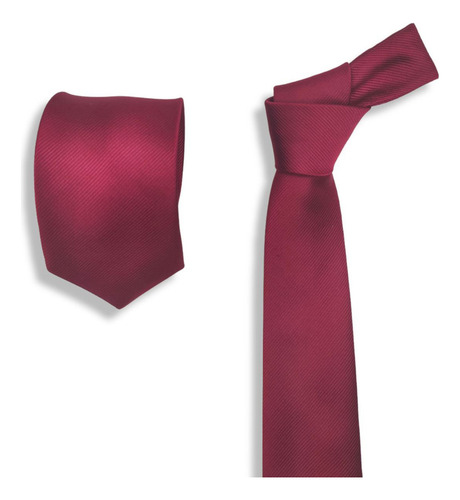 Amaral Import Adultos gravata slim Marsala trabalhada riscado fino semi slim cetim comprimento 150 Liso