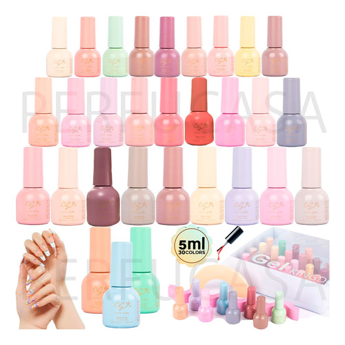 Kit 30 Esmalte Semipermanente City Girl Uv Led 5ml Colores