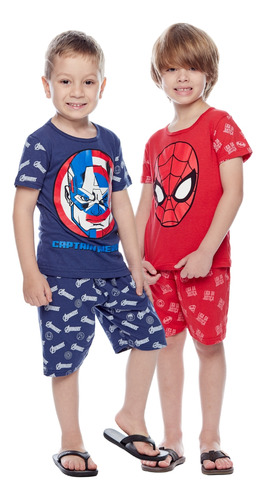 9 Pijamas Verão Desenhos Infantil Camisa Manga Curta Short