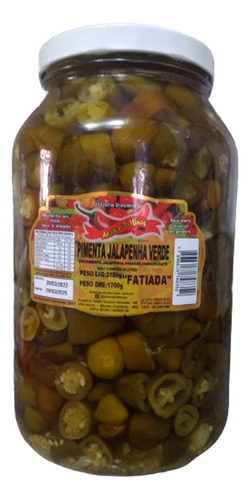 Pimenta Jalapeño Verde Em Rodelas Conserva Em Vidro 3,1 Kg