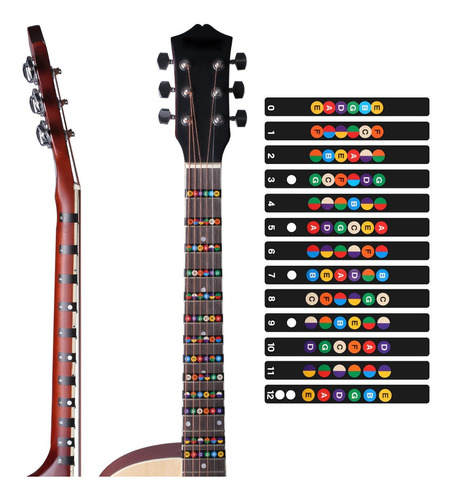 Sticker Adhesivo Calcomania Notas Para Trastes De Guitarra 