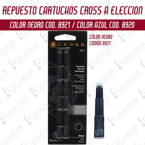 Repuesto Cartucho Cross X6 Azul-8920/negro-8921 Microcentro