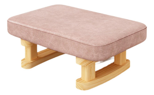 Taburete Rectangular Corto, Taburete Acolchado, Rosa