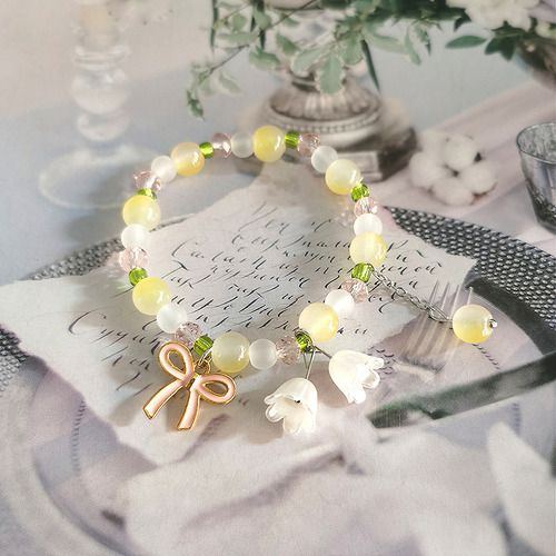 Nueva Pulsera De Perlas De Cristal Con Forma De Mariposa Par