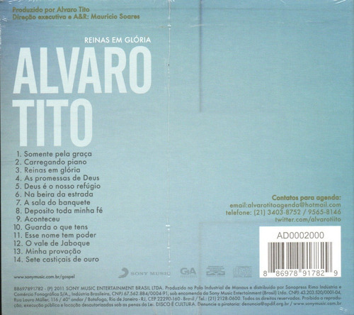 Cd Alvaro Tito - Reinas Em Glória - Digipack
