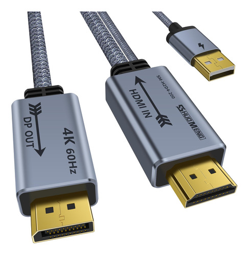 Shuomeng Adaptador Hdmi A Displayport 4k A 60hz - Cable Con.