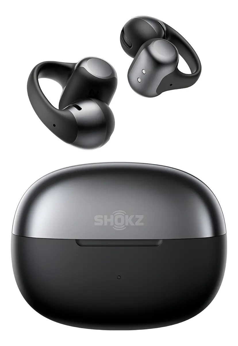Shokz (ショックス) OPENDOTS ONE Black Fones de ouvido Bluetooth Shokz Opendots One, cor preta