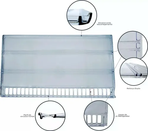 Prateleira Refrigerador Bosch Kdn46 Original 60x34 - 715537