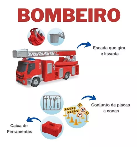 Caminhão Iveco Tector Bombeiro Usual Brinquedos - minipreco