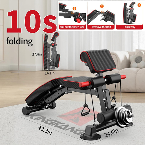 Banco De Pesas Ajustable Para Gimnasio En Casa