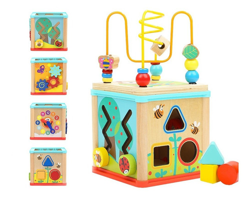 Juego Didáctico Cubo Jardín 5 En 1 Motricidad Topbright Color Multicolor