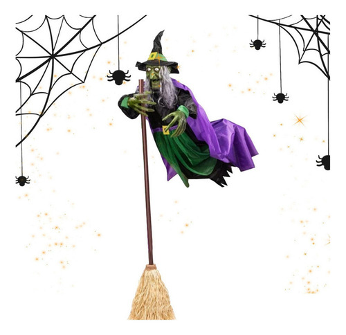 Q Para La Decoración De Halloween De Flying Witch Witch