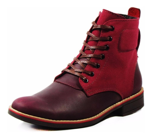 Botas En Cuero Para Hombre Artur Vinotinto - Outletshop - 