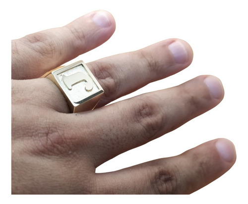 Promoção! Anel Masculino Com Letra 12gr Ouro 18k
