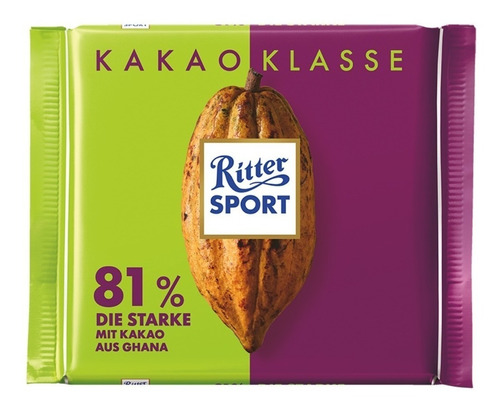 Ritter Sport Chocolate 81% Cacao Ghana 100 Gr. 