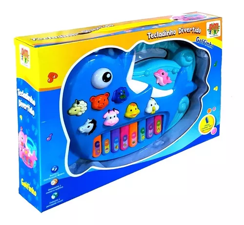 Teclado Infantil Musical De Brinquedo Golfinho Azul - DmToys