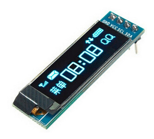 Oled 128x32 De 0.91  Serial I2c Cii Azul Ssd1306 