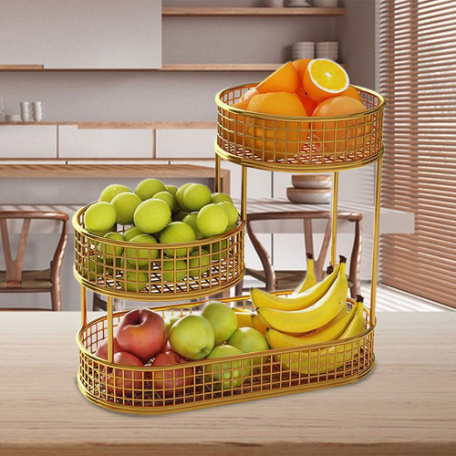 Cesta De Frutas Elegante De 3 Niveles