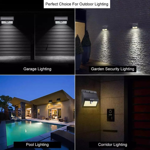 Lampara Solar 55 Leds Reflector Sensor Movimiento Automatico