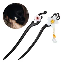 Comprar 2 Palitos De Pelo De Estilo Chino Japones Con Flores, Palill
