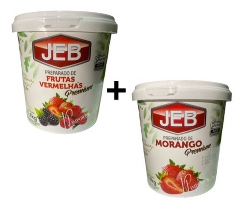 Kit C/2 Preparo Polpa Premium Jeb - Morango+frutas Vermelhas