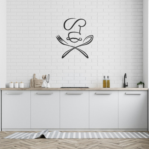 Quadro Decorativo Parede Cozinha Chef Minimalista 60cm