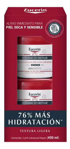Eucerin Ph5 Advanced Repair Crema Corporal 450ml 2 Piezas
