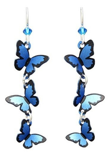 Hypo-allergenic 3d Butterfly Fish Hook Earrings