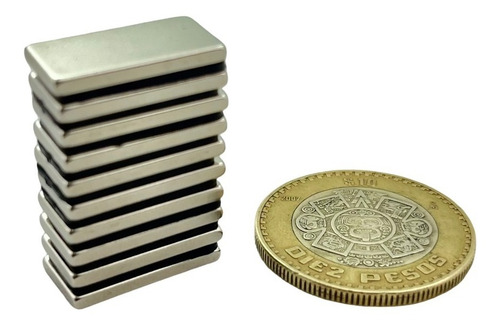 Iman De Neodimio 20mm X 10mm X 2mm N35 12000 Gauss 10 Piezas
