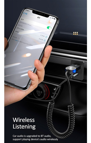 Imagen 4 de 7 de Receptor Audio Usb Bluetooth Auto Jack Spika 3.5 Usams Css ®