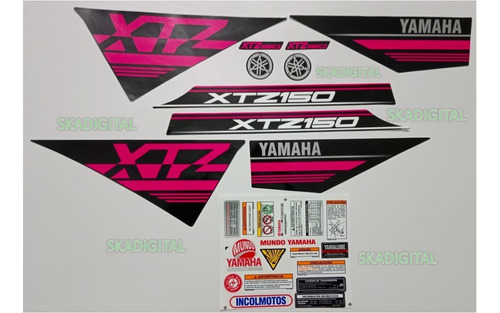 Kit Completo De Calcomanías Xtz 150 2023+ Advertencia