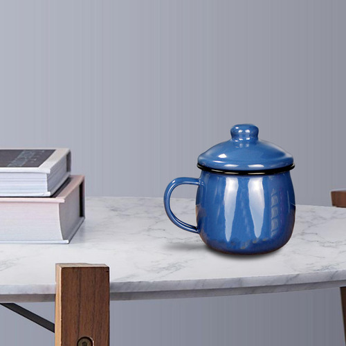 Taza De Esmalte De 380 Ml Con Asa, Taza De Té Para