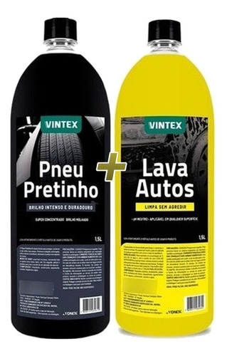 Brilha Pneus Pneu Pretinho 1,5l + Lava Autos 1,5l Vonixx *