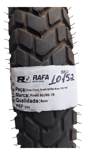 Pneu Dianteiro Pirelli 90/90-19 Mt60 Bros 150/160 (Usado)