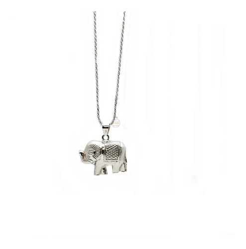 Collar Elefante Grande Tourbillon 70cm Plata 925 Mujer Clasi