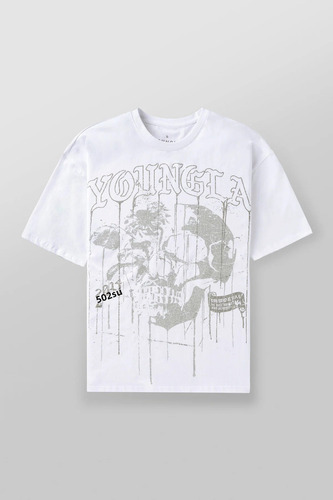 Camiseta Holgada De Algodón Con Estampado De Calaveras De Ve