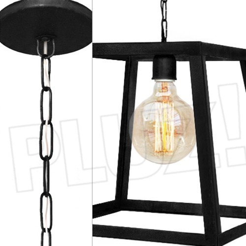 Imagen 7 de 10 de Lámpara Colgante Cubo Prisma 1 Luz - Hierro Negro